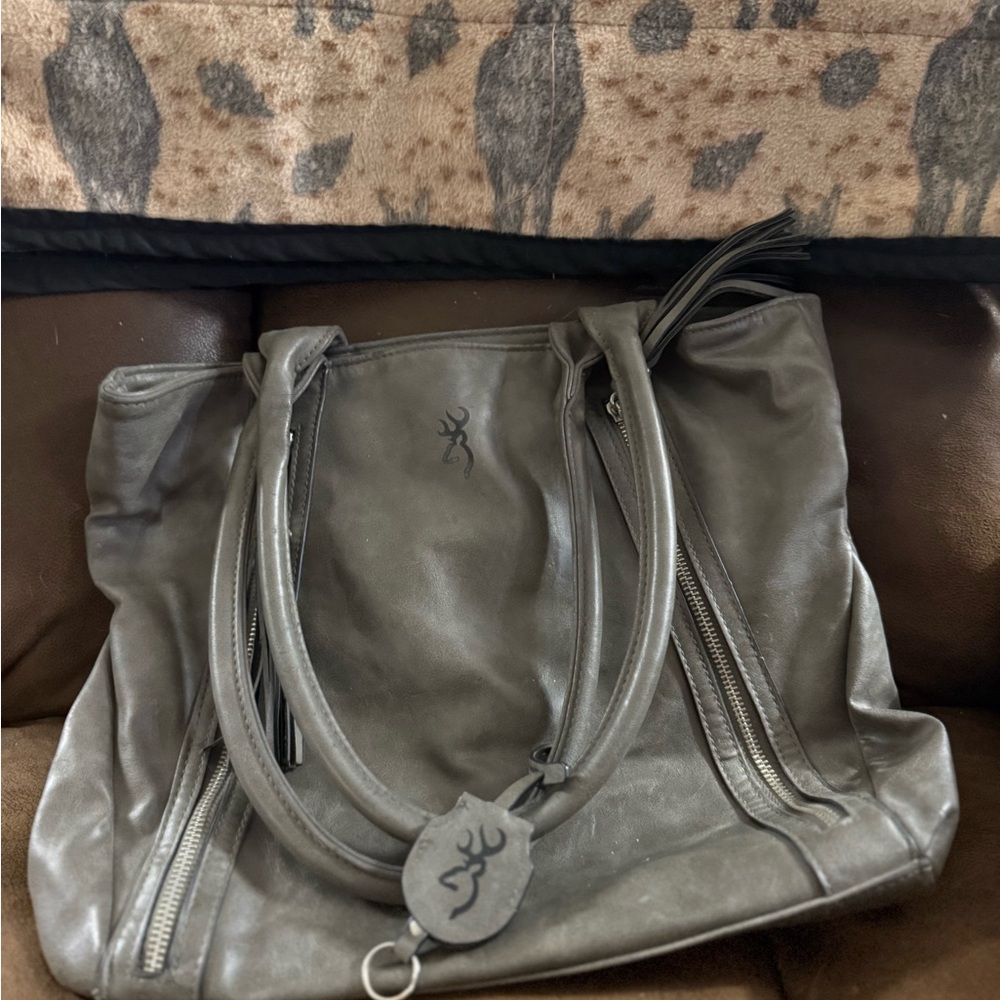 Stylish Browning conseal and Gray Tote Bag